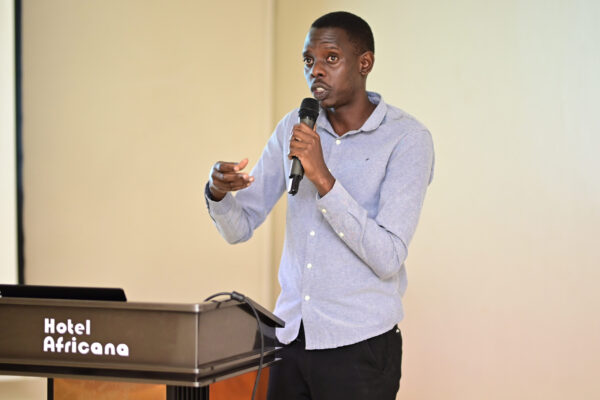 Biomedics Products team member presenting at the Echo Lumena Regional Refresher Training, Hotel Africana, Kampala, June 2026