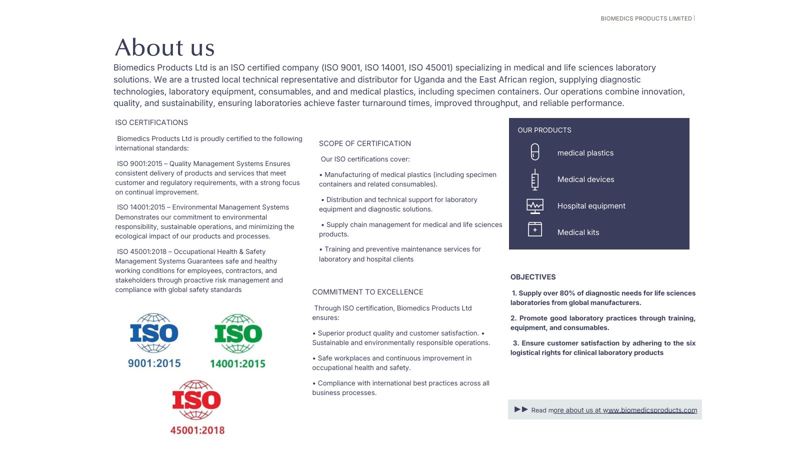Biomedics Products Limited company profile, page 2 of 9